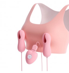 MizzZee - HeartJoy Vibrating Nipple Clamps (Chargeable - Pink)